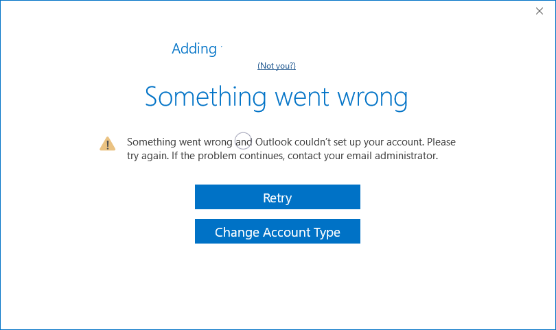 To correct the issue that something went wrong outlook
